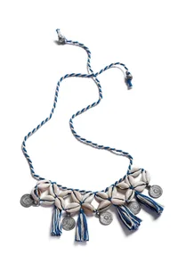 Blue Thread Seashell Necklace image 2