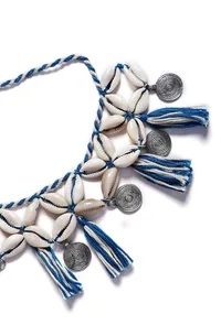 Blue Thread Seashell Necklace image 3