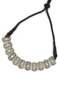 Vintage Style Oxidized Silver Choker Necklace Set image 4