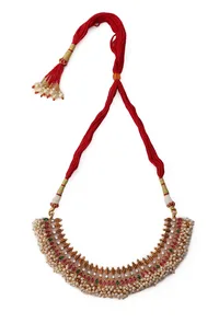 Traditional Alloy Guttapusalu Jewellery Set With Pair Of Jhumkas image 3