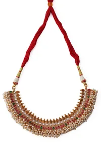 Traditional Alloy Guttapusalu Jewellery Set With Pair Of Jhumkas image 4