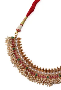 Traditional Alloy Guttapusalu Jewellery Set With Pair Of Jhumkas image 5