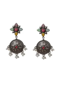 Panchratani Kundan Ethnic Pearl Danglers image 2