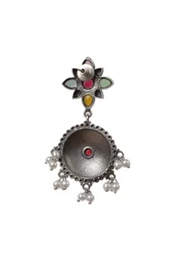 Panchratani Kundan Ethnic Pearl Danglers image 4