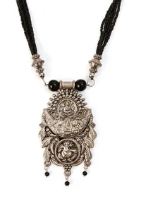 German Silver Ganpati Pendant With Designer Patua Dori Necklace image 4
