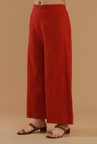 Rust Cotton Straight Fit Pant image 2