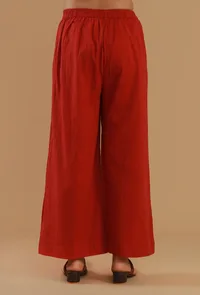 Rust Cotton Straight Fit Pant image 4