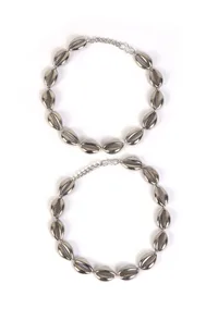 Silver Shell Melody Anklet Pair image 2