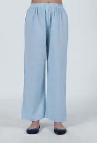 Set Of 2: Sky Blue Cotton Kurta & Pant Set image 4