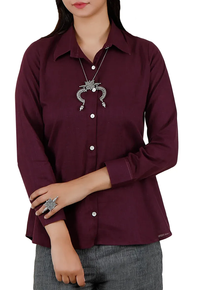 Purple Cotton Slub Shirt
