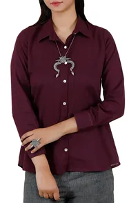 Purple Cotton Slub Shirt image 1