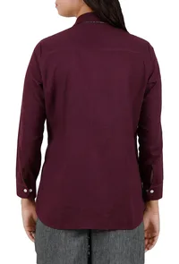 Purple Cotton Slub Shirt image 4