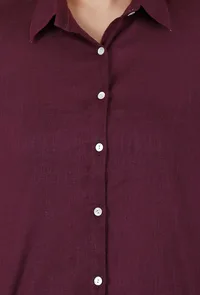 Purple Cotton Slub Shirt image 5