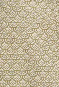 Set of 2: Sage Green Handblock Slip Kurta with Flared Pants image 5