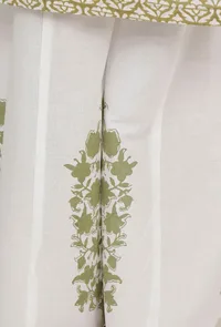 Set of 2: Sage Green Handblock Slip Kurta with Flared Pants image 6