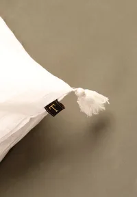 White Single Edged Cushion Cover With Tassels image 5