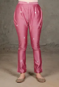 Purple Chanderi Pants image 1