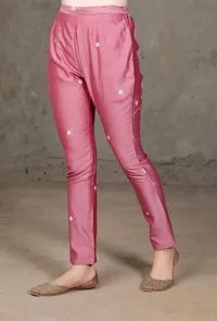 Purple Chanderi Pants image 3