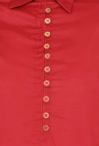 Set Of Red-Indigo Ajrakh Cotton Kurta And Palazzo image 4