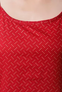 Maroon A-Symetric Cotton Slip Dress image 5