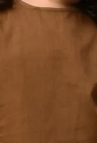 Set Of 2: Brown Mul Mul Kurta With Off-White Pants image 5