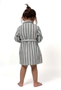Green Melange Stripe Tunic Dress image 3