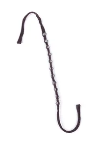 Set Of 2: Lopa Brown Thread & Antique Plated Brass Beaded Anklets image 3