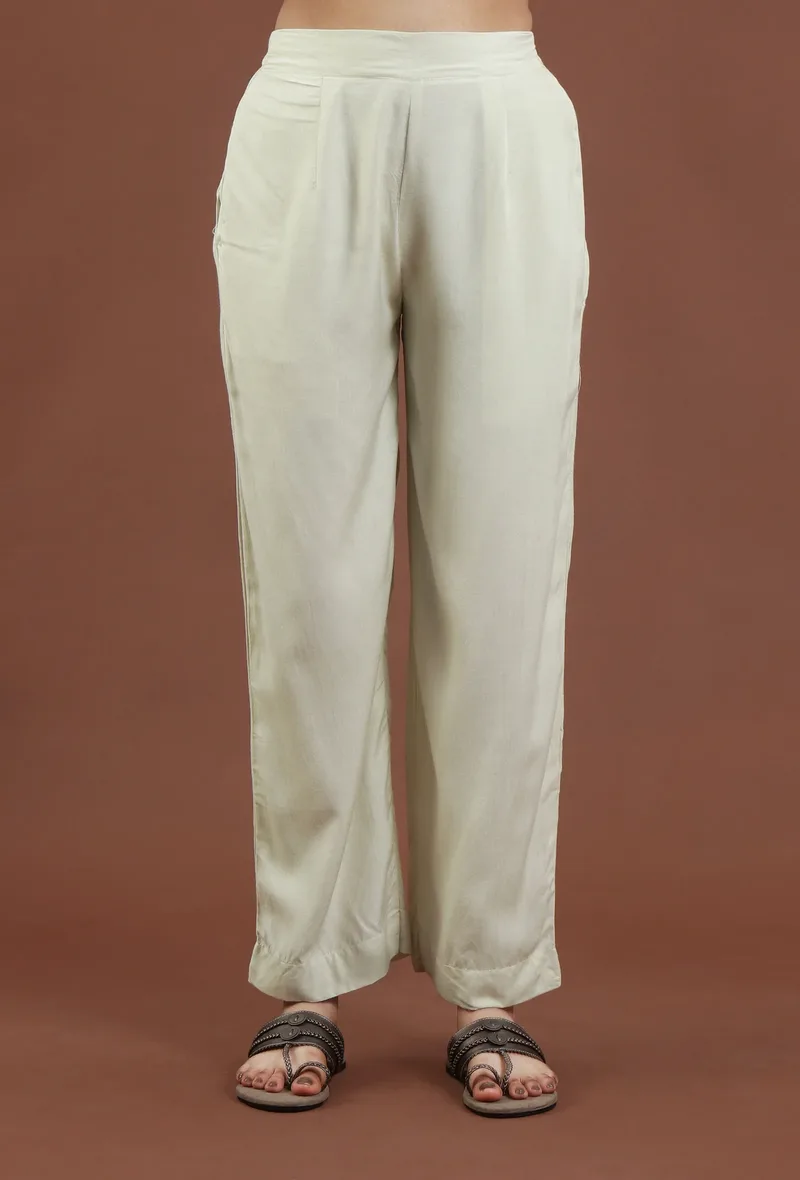 Classic Solid Shantoon Straight Fit Ethnic Pant