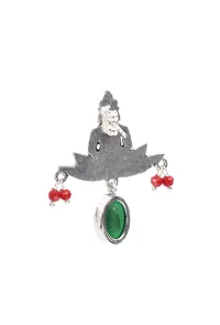 Red and Green Tri Brass Earrings image 4