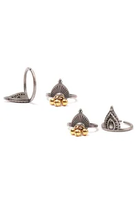 Set of 4: Surabhi Silver Brass Toering image 2