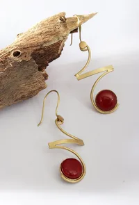 Crimson Curve Elegance Earrings image 1