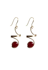 Crimson Curve Elegance Earrings image 2