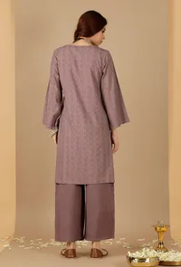 Set Of 2: Bandhani Flared Sleeves Kurta With loose straight Pants image 4