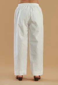 White Straight-Fit Cotton Pant image 4