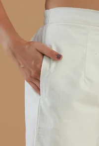 White Straight-Fit Cotton Pant image 5