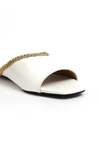 Irish White Gold Chain Cruelty-Free Leather Flats image 6