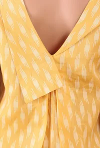 Mustard Yellow Woven Cotton Dress image 4