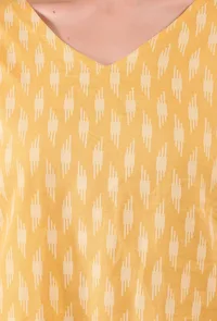 Mustard Yellow Woven Cotton Dress image 5