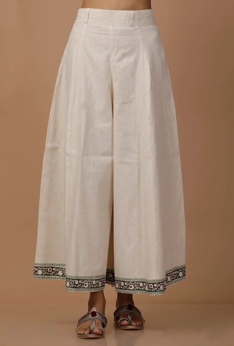 White Cotton Flex Culottes