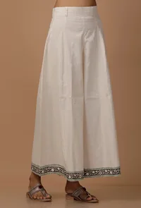 White Cotton Flex Culottes image 3