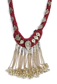 Merry Red Chain Tribal Necklace image 3