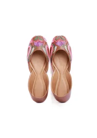 Plum Brown Tili Aari Embroidery Jutti image 1