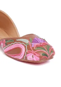 Plum Brown Tili Aari Embroidery Jutti image 6