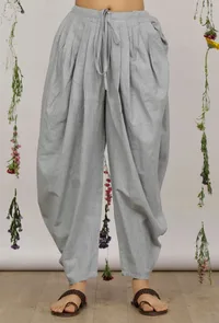 Powder Blue Cotton Khadi Dhoti Pants image 1