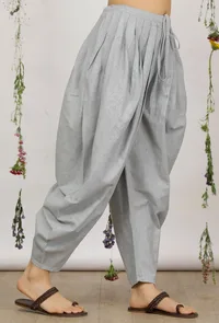 Powder Blue Cotton Khadi Dhoti Pants image 2