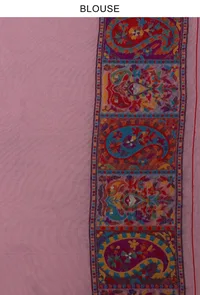 Multicolor Kani Weave Silk Wool Saree with Unstitched Blouse image 3