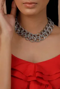 Zaina Silver Chain Choker image 1