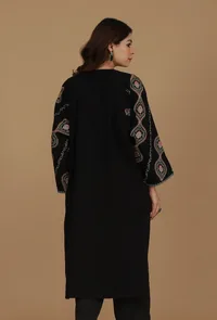 Black Kashmiri Embroidered Phiran- Free Size image 4