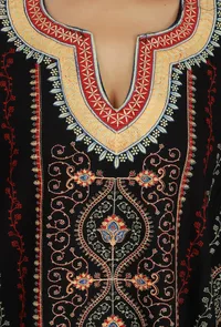 Black Kashmiri Embroidered Phiran- Free Size image 5