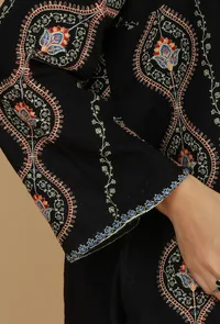 Black Kashmiri Embroidered Phiran- Free Size image 6